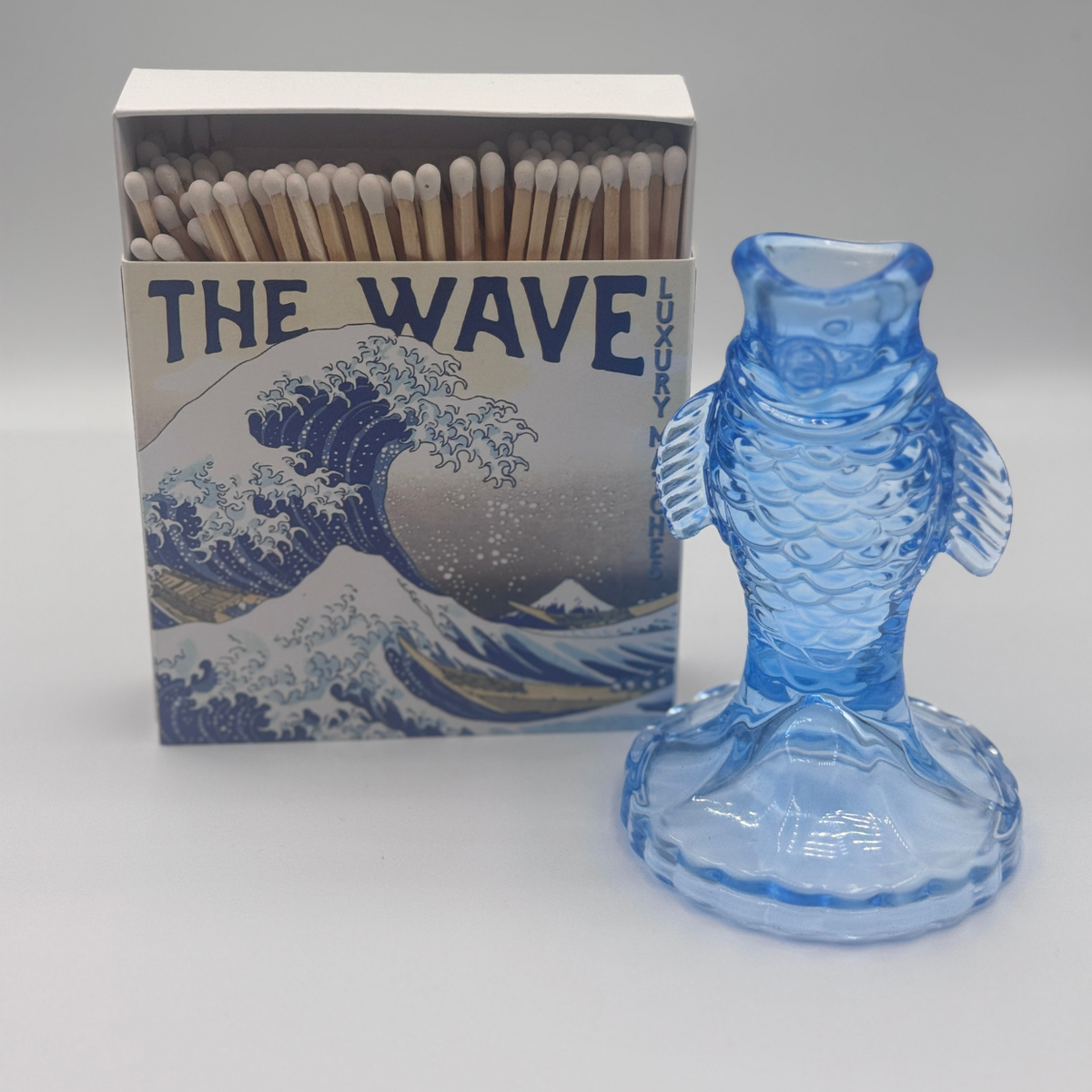 Blue Fish | Glass Candle Holder