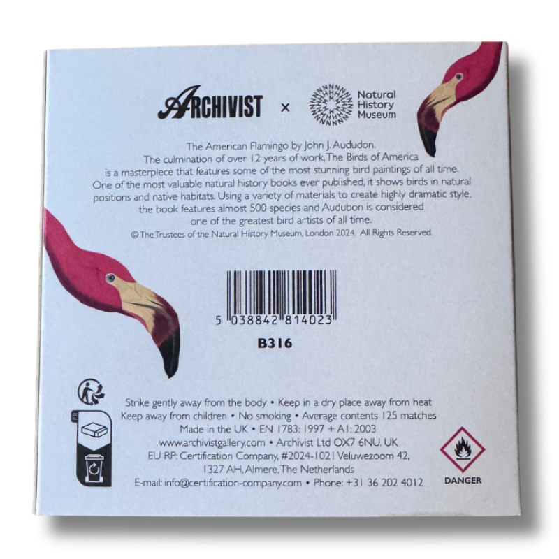 Pink Flamingo | Large Square Matchbox